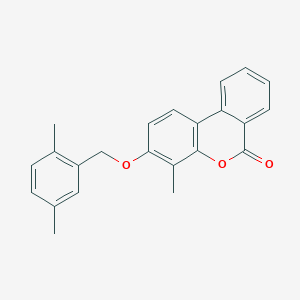 molecular formula C23H20O3 B11160118 3-[(2,5-dimethylbenzyl)oxy]-4-methyl-6H-benzo[c]chromen-6-one 