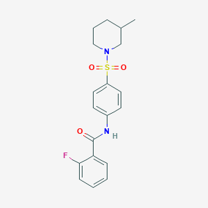 molecular formula C19H21FN2O3S B11160128 2-fluoro-N-{4-[(3-methylpiperidin-1-yl)sulfonyl]phenyl}benzamide 