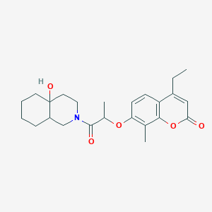 molecular formula C24H31NO5 B11160131 4-ethyl-7-{[1-(4a-hydroxyoctahydroisoquinolin-2(1H)-yl)-1-oxopropan-2-yl]oxy}-8-methyl-2H-chromen-2-one 