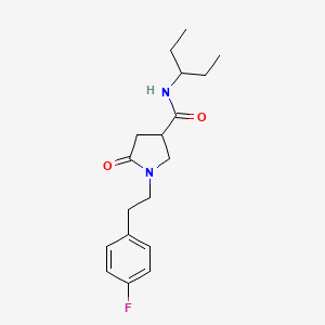 molecular formula C18H25FN2O2 B11160143 1-[2-(4-fluorophenyl)ethyl]-5-oxo-N-(pentan-3-yl)pyrrolidine-3-carboxamide 