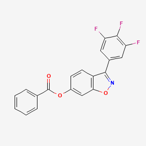 molecular formula C20H10F3NO3 B11160159 3-(3,4,5-Trifluorophenyl)-1,2-benzoxazol-6-yl benzoate 