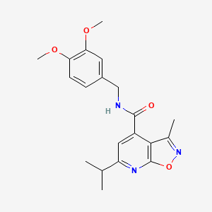 molecular formula C20H23N3O4 B11160170 N-(3,4-dimethoxybenzyl)-6-isopropyl-3-methylisoxazolo[5,4-b]pyridine-4-carboxamide 