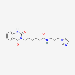 molecular formula C20H25N5O3 B11160172 6-(2-hydroxy-4-oxoquinazolin-3(4H)-yl)-N-[3-(1H-imidazol-1-yl)propyl]hexanamide 