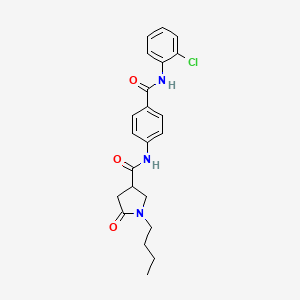 1-butyl-N-{4-[(2-chlorophenyl)carbamoyl]phenyl}-5-oxopyrrolidine-3-carboxamide