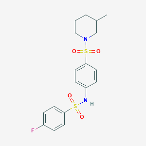 4-fluoro-N-{4-[(3-methylpiperidin-1-yl)sulfonyl]phenyl}benzenesulfonamide