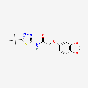 molecular formula C15H17N3O4S B11160196 2-(1,3-benzodioxol-5-yloxy)-N-(5-tert-butyl-1,3,4-thiadiazol-2-yl)acetamide 