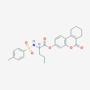 (6-oxo-7,8,9,10-tetrahydrobenzo[c]chromen-3-yl) 2-[(4-methylphenyl)sulfonylamino]pentanoate