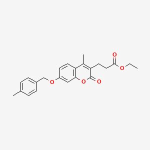 molecular formula C23H24O5 B11160221 ethyl 3-{4-methyl-7-[(4-methylbenzyl)oxy]-2-oxo-2H-chromen-3-yl}propanoate 