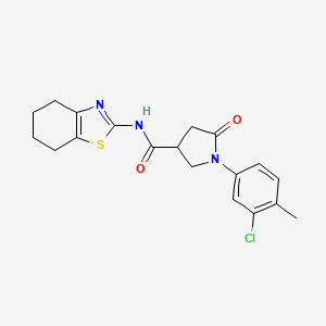 1-(3-chloro-4-methylphenyl)-5-oxo-N-(4,5,6,7-tetrahydro-1,3-benzothiazol-2-yl)pyrrolidine-3-carboxamide