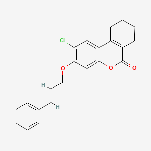 molecular formula C22H19ClO3 B11160241 2-chloro-3-{[(2E)-3-phenyl-2-propenyl]oxy}-7,8,9,10-tetrahydro-6H-benzo[c]chromen-6-one 