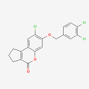 8-Chloro-7-((3,4-dichlorobenzyl)oxy)-2,3-dihydrocyclopenta(C)chromen-4(1H)-one