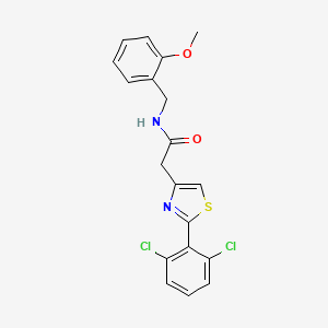 molecular formula C19H16Cl2N2O2S B11160266 2-[2-(2,6-dichlorophenyl)-1,3-thiazol-4-yl]-N-[(2-methoxyphenyl)methyl]acetamide 