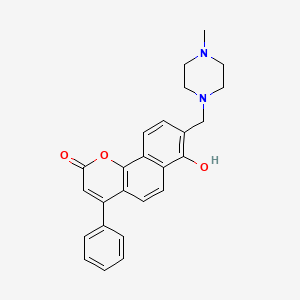 molecular formula C25H24N2O3 B11160293 7-hydroxy-8-[(4-methylpiperazin-1-yl)methyl]-4-phenyl-2H-benzo[h]chromen-2-one 