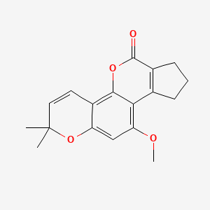 molecular formula C18H18O4 B11160311 10-methoxy-2,2-dimethyl-8,9-dihydro-2H-cyclopenta[c]pyrano[2,3-h]chromen-6(7H)-one 