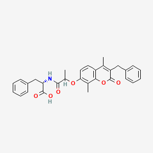 molecular formula C30H29NO6 B11160318 N-{2-[(3-benzyl-4,8-dimethyl-2-oxo-2H-chromen-7-yl)oxy]propanoyl}-L-phenylalanine 