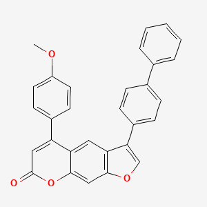 molecular formula C30H20O4 B11160334 3-(4-biphenylyl)-5-(4-methoxyphenyl)-7H-furo[3,2-g]chromen-7-one 