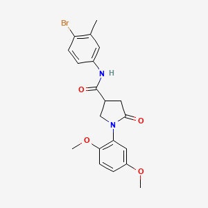 molecular formula C20H21BrN2O4 B11160336 N-(4-bromo-3-methylphenyl)-1-(2,5-dimethoxyphenyl)-5-oxopyrrolidine-3-carboxamide 