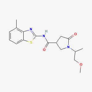 1-(1-methoxypropan-2-yl)-N-(4-methyl-1,3-benzothiazol-2-yl)-5-oxopyrrolidine-3-carboxamide