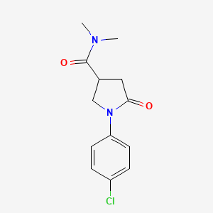 molecular formula C13H15ClN2O2 B11160352 1-(4-chlorophenyl)-N,N-dimethyl-5-oxopyrrolidine-3-carboxamide 