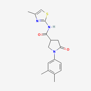 molecular formula C17H19N3O2S B11160366 1-(3,4-dimethylphenyl)-N-(4-methyl-1,3-thiazol-2-yl)-5-oxopyrrolidine-3-carboxamide 