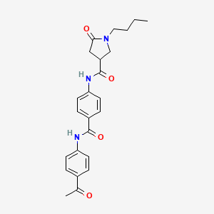 molecular formula C24H27N3O4 B11160370 N-{4-[(4-acetylphenyl)carbamoyl]phenyl}-1-butyl-5-oxopyrrolidine-3-carboxamide 