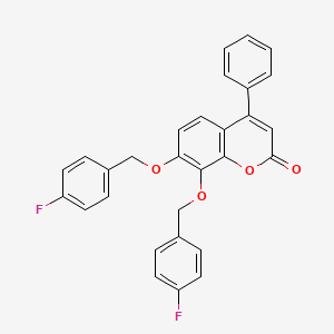 molecular formula C29H20F2O4 B11160374 7,8-bis[(4-fluorobenzyl)oxy]-4-phenyl-2H-chromen-2-one 