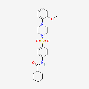 molecular formula C24H31N3O4S B11160377 N-(4-{[4-(2-methoxyphenyl)piperazin-1-yl]sulfonyl}phenyl)cyclohexanecarboxamide 