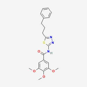 molecular formula C21H23N3O4S B11160380 3,4,5-trimethoxy-N-[5-(3-phenylpropyl)-1,3,4-thiadiazol-2-yl]benzamide 