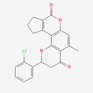 2-(2-chlorophenyl)-5-methyl-10,11-dihydro-2H-cyclopenta[c]pyrano[2,3-f]chromene-4,8(3H,9H)-dione