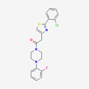 molecular formula C21H19ClFN3OS B11160386 2-[2-(2-Chlorophenyl)-1,3-thiazol-4-yl]-1-[4-(2-fluorophenyl)piperazin-1-yl]ethanone 