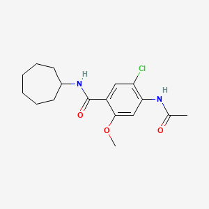 molecular formula C17H23ClN2O3 B11160446 4-(acetylamino)-5-chloro-N-cycloheptyl-2-methoxybenzamide 