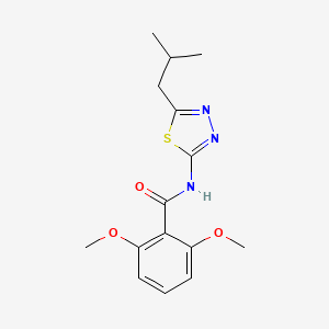 molecular formula C15H19N3O3S B11160448 2,6-dimethoxy-N-[5-(2-methylpropyl)-1,3,4-thiadiazol-2-yl]benzamide 