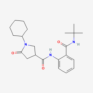 N-[2-(tert-butylcarbamoyl)phenyl]-1-cyclohexyl-5-oxopyrrolidine-3-carboxamide