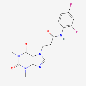 molecular formula C16H15F2N5O3 B11160477 N-(2,4-difluorophenyl)-3-(1,3-dimethyl-2,6-dioxo-1,2,3,6-tetrahydro-7H-purin-7-yl)propanamide 