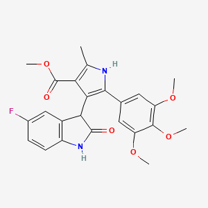 molecular formula C24H23FN2O6 B11160484 methyl 4-(5-fluoro-2-oxo-2,3-dihydro-1H-indol-3-yl)-2-methyl-5-(3,4,5-trimethoxyphenyl)-1H-pyrrole-3-carboxylate 