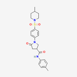 N-(4-methylphenyl)-1-{4-[(4-methylpiperidin-1-yl)sulfonyl]phenyl}-5-oxopyrrolidine-3-carboxamide