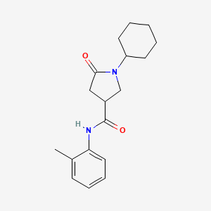 1-cyclohexyl-N-(2-methylphenyl)-5-oxopyrrolidine-3-carboxamide