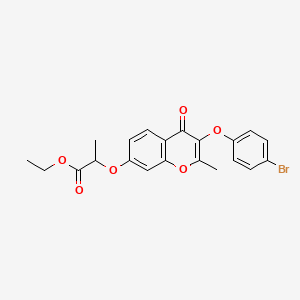 molecular formula C21H19BrO6 B11160522 ethyl 2-{[3-(4-bromophenoxy)-2-methyl-4-oxo-4H-chromen-7-yl]oxy}propanoate 