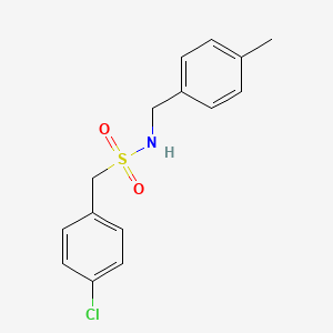 molecular formula C15H16ClNO2S B11160576 1-(4-chlorophenyl)-N-(4-methylbenzyl)methanesulfonamide 