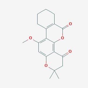 molecular formula C19H20O5 B11160605 11-Methoxy-2,2-dimethyl-2,3,7,8,9,10-hexahydrobenzo[c]pyrano[2,3-h]chromen-4,6-dione 