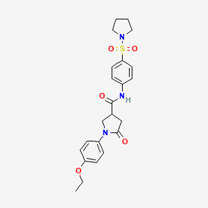 molecular formula C23H27N3O5S B11160628 1-(4-ethoxyphenyl)-5-oxo-N-[4-(pyrrolidin-1-ylsulfonyl)phenyl]pyrrolidine-3-carboxamide 