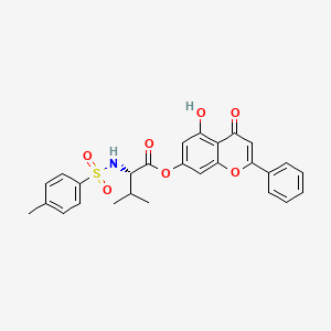 molecular formula C27H25NO7S B11160646 5-Hydroxy-4-oxo-2-phenyl-4H-chromen-7-YL (2S)-3-methyl-2-{[(4-methylphenyl)sulfonyl]amino}butanoate 