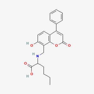 N-[(7-hydroxy-2-oxo-4-phenyl-2H-chromen-8-yl)methyl]norleucine