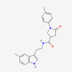 molecular formula C23H25N3O2 B11160664 N-[2-(5-methyl-1H-indol-3-yl)ethyl]-1-(4-methylphenyl)-5-oxopyrrolidine-3-carboxamide 