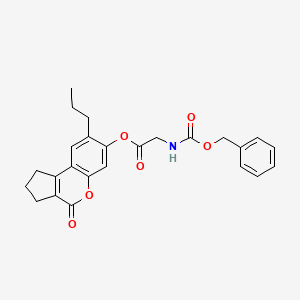 4-oxo-8-propyl-1,2,3,4-tetrahydrocyclopenta[c]chromen-7-yl N-[(benzyloxy)carbonyl]glycinate