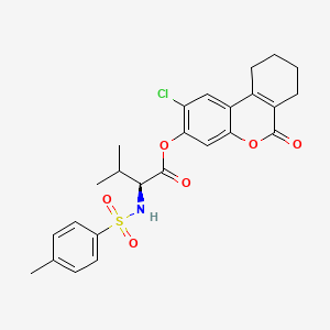 2-chloro-6-oxo-7,8,9,10-tetrahydro-6H-benzo[c]chromen-3-yl N-[(4-methylphenyl)sulfonyl]-L-valinate