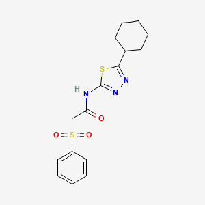 2-(benzenesulfonyl)-N-(5-cyclohexyl-1,3,4-thiadiazol-2-yl)acetamide