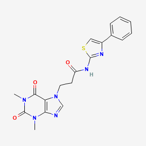 3-(1,3-dimethyl-2,6-dioxo-1,2,3,6-tetrahydro-7H-purin-7-yl)-N-(4-phenyl-1,3-thiazol-2-yl)propanamide