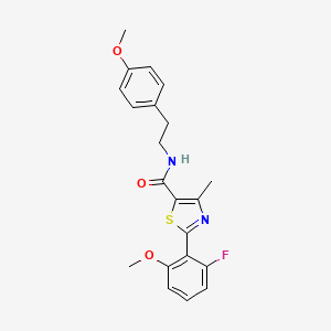 molecular formula C21H21FN2O3S B11160733 2-(2-fluoro-6-methoxyphenyl)-N-[2-(4-methoxyphenyl)ethyl]-4-methyl-1,3-thiazole-5-carboxamide 