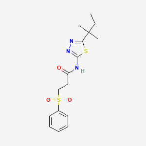 N-[5-(2-methylbutan-2-yl)-1,3,4-thiadiazol-2-yl]-3-(phenylsulfonyl)propanamide